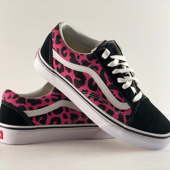 vans old skool leopard pink